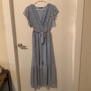 Blue Animal print maxi dress, size: L, brand: BTFBM